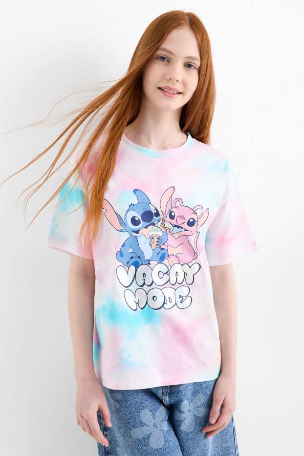 Copii - Fete - Lilo & Stitch - tricou cu mânecă scurtă - cu model - roz