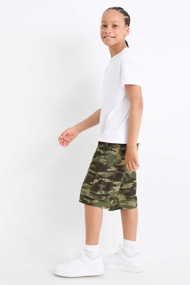 Enfants garçons - Short cargo - à motif - camouflage