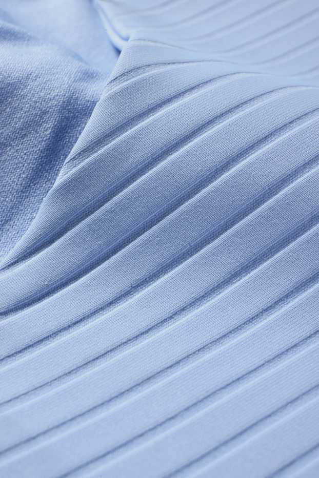 Women - Bikini bottoms - mid-rise waist - LYCRA® XTRA LIFE™ - ribbed - light blue