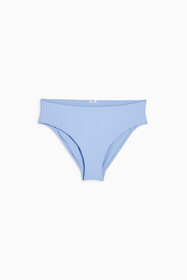 Women - Bikini bottoms - mid-rise waist - LYCRA® XTRA LIFE™ - ribbed - light blue