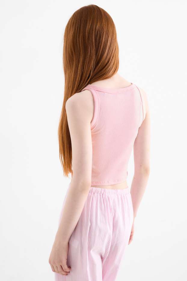 Kinder Mädchen - Top - gerippt - rosa