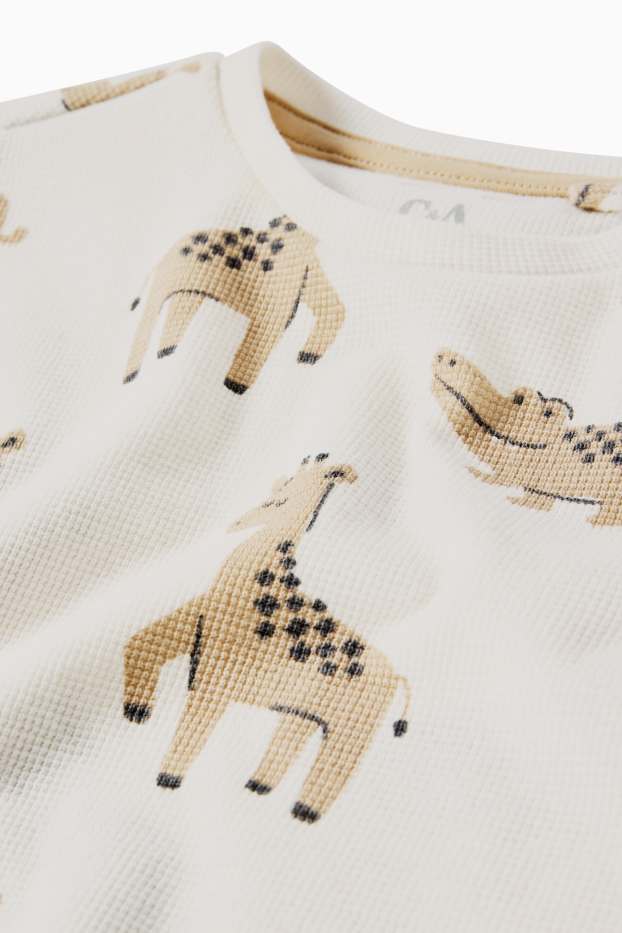 Nadó nen - Animals salvatges - samarreta de màniga curta per a nadó - estructurada - blanc trencat