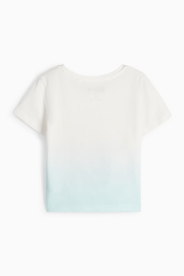 Bambine - Lilo & Stitch - t-shirt con nodo - a coste - bianco crema