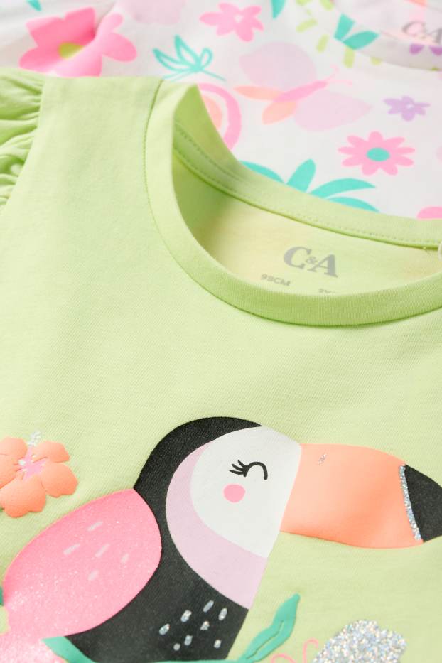Bambine - Confezione da 2 - tucano - t-shirt - verde / beige