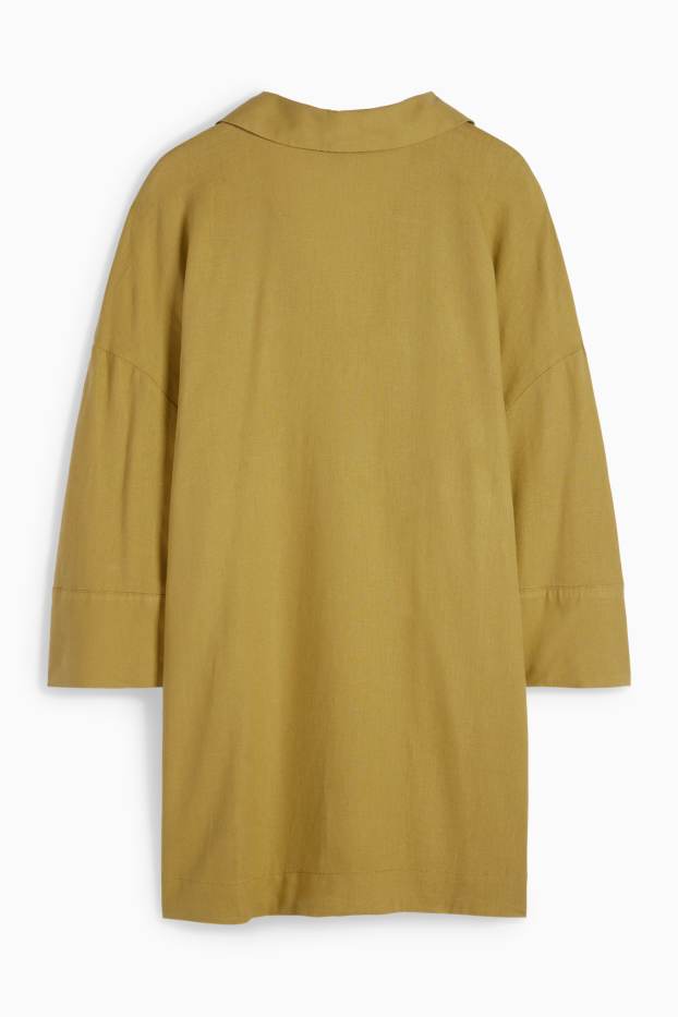 Women - Tunic - linen blend - khaki