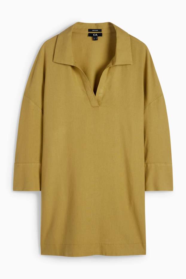 Women - Tunic - linen blend - khaki