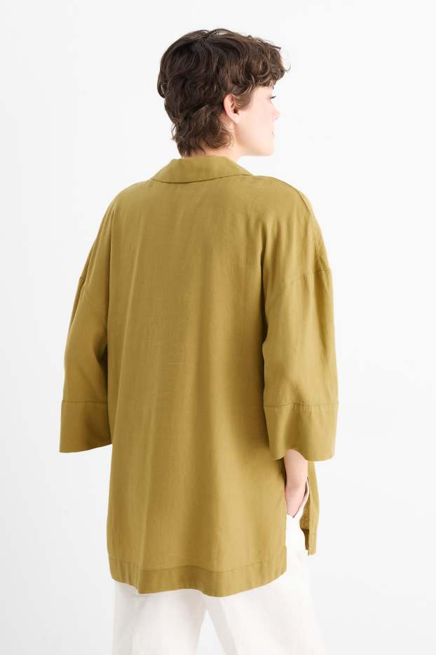 Women - Tunic - linen blend - khaki