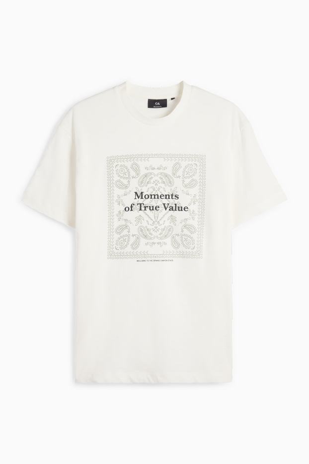 Home - Samarreta de mànigues curtes - relaxed fit - blanc trencat