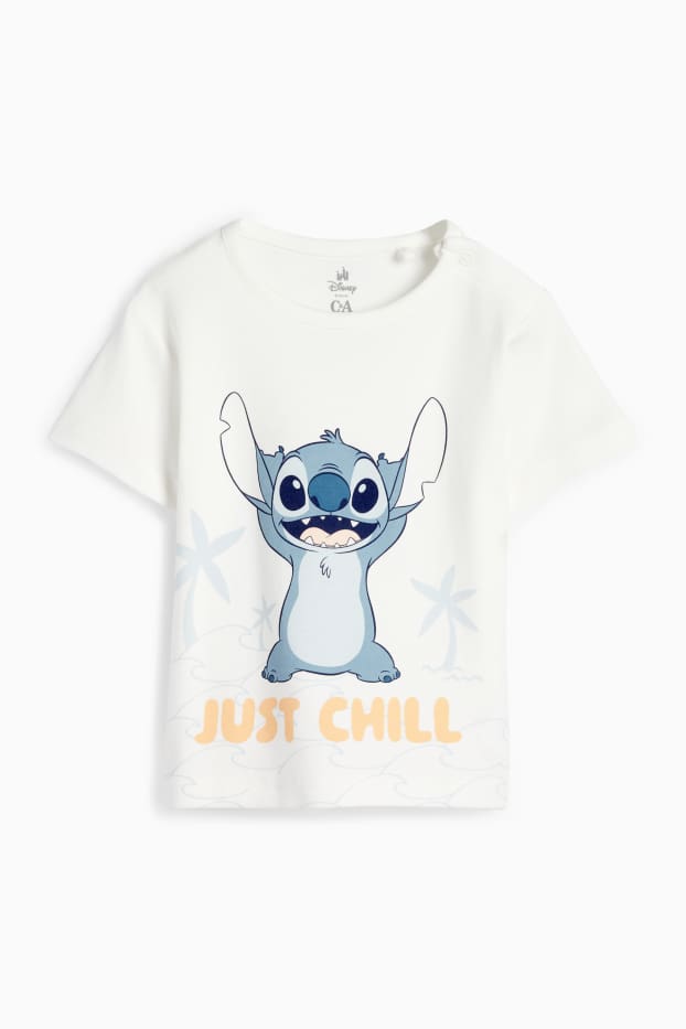 Miminka - chlapci - Lilo & Stitch - pyžamo pro miminka - 2dílné - bílá / světle modrá