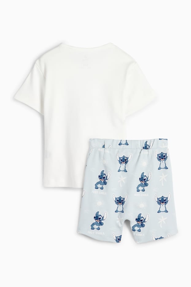 Miminka - chlapci - Lilo & Stitch - pyžamo pro miminka - 2dílné - bílá / světle modrá