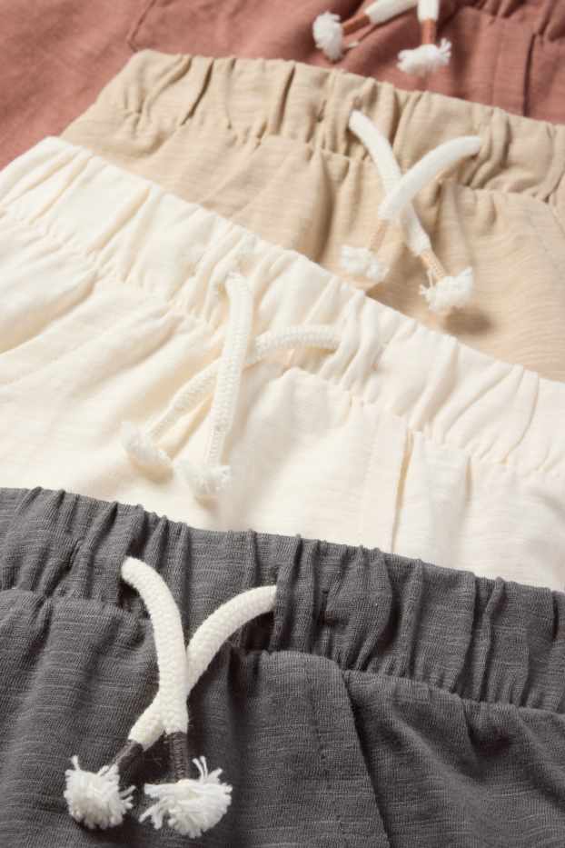 Baby: jongens - Set van 4 - babyshorts - grijs / bruin