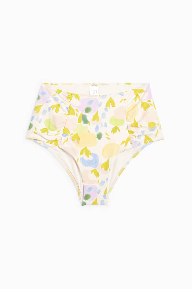 Damen - Bikini-Hose - High Waist - LYCRA® XTRA LIFE™ - geblümt - mintgrün