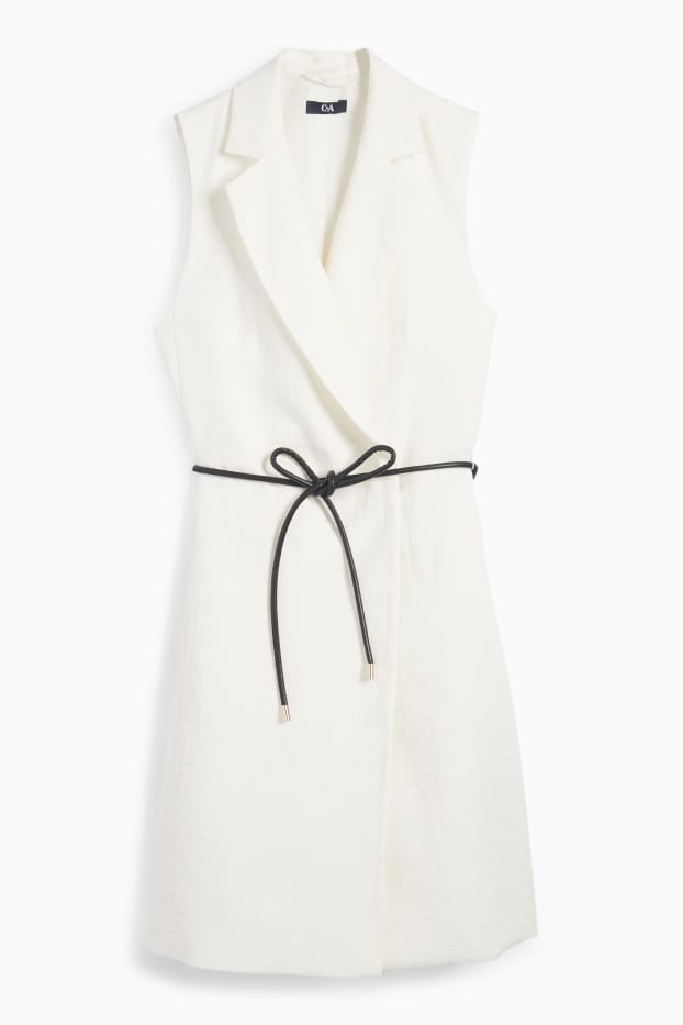 Dames - Lang vest - regular fit - wit