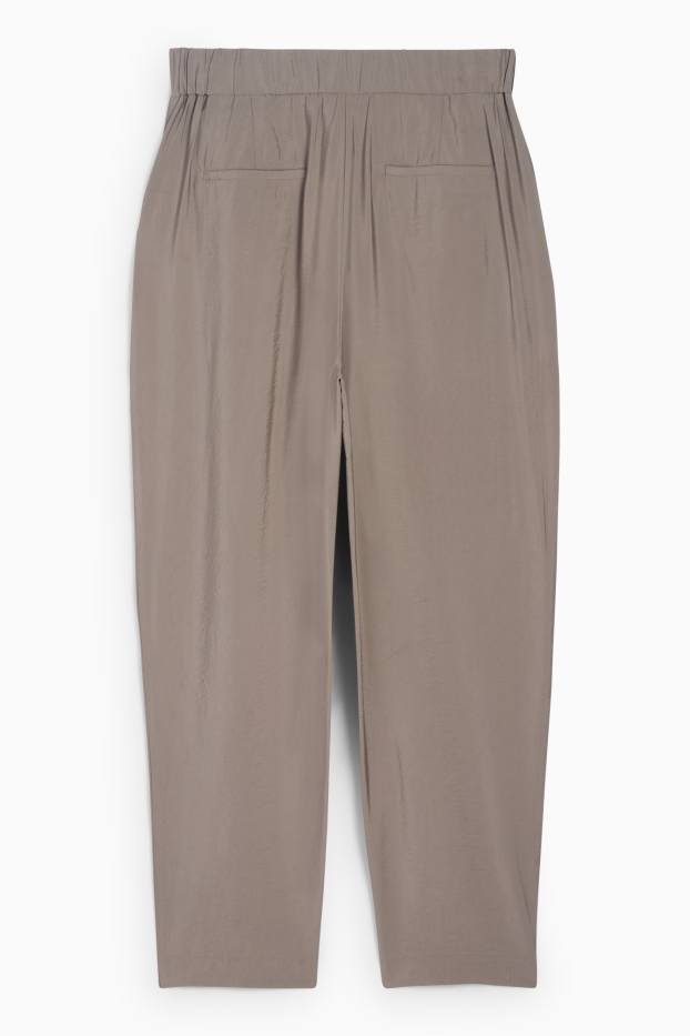 Damen - Business-Hose - High Waist - Loose Fit - grau