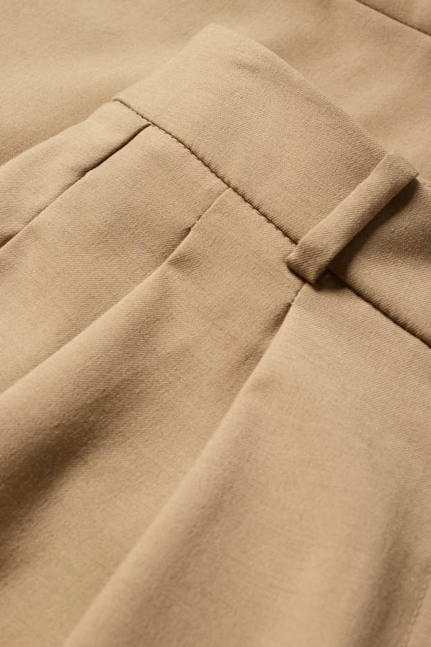 Dámské - Business kalhoty - high waist - relaxed fit - béžová