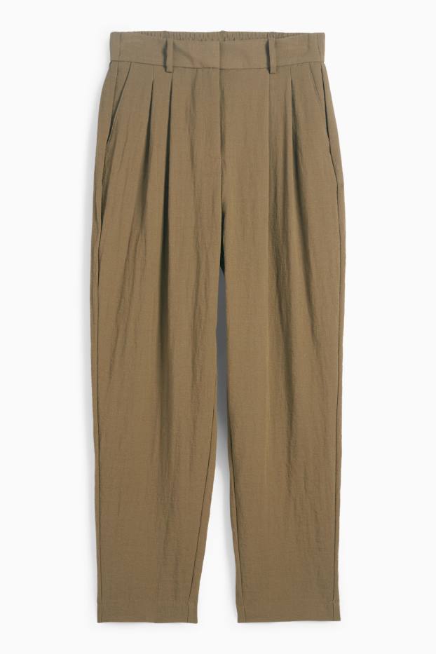 Mujer - Pantalón de oficina - high waist - loose fit - verde
