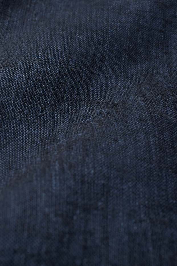 Damen - Bluse - Leinen-Mix - dunkelblau