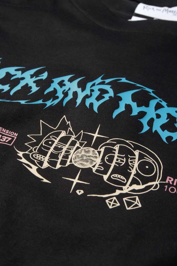 Hommes - T-shirt - oversize - Rick et Morty - noir