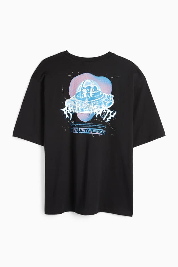 Hommes - T-shirt - oversize - Rick et Morty - noir
