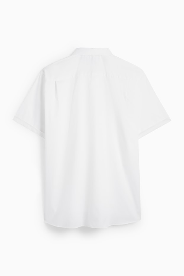 Hommes - Chemise - regular fit - col kent - sans repassage - texturée - blanc