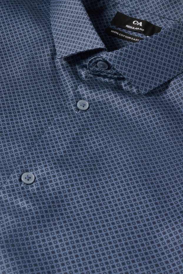 Herren - Hemd - Regular Fit - Cutaway - bügelleicht - gemustert - dunkelblau