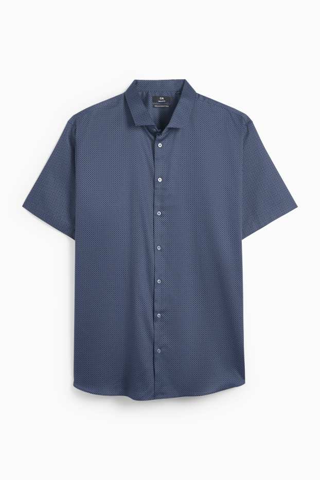 Herren - Hemd - Regular Fit - Cutaway - bügelleicht - gemustert - dunkelblau