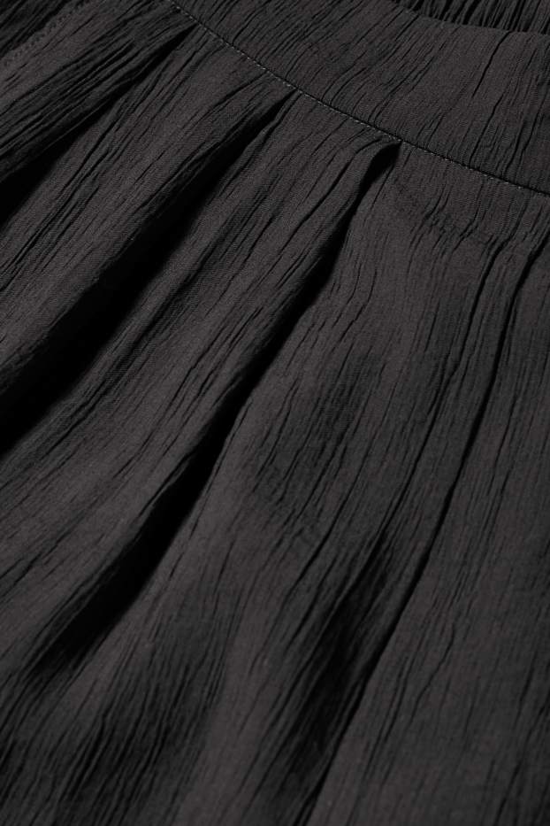 Kobiety - Szorty bermudy - wysoki stan - z fakturą - czarny