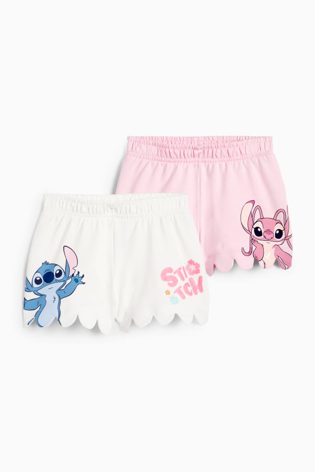 Nena - Paquet de 2 - Lilo & Stitch - pantalons curts de xandall - rosa