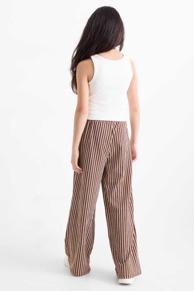 Nena - Texas - conjunt - top i pantalons de punt - 2 peces - texturat - marró fosc