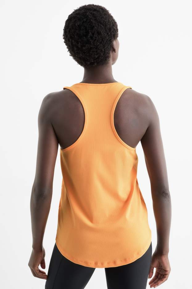 Women - Technical top - ribbed - orange