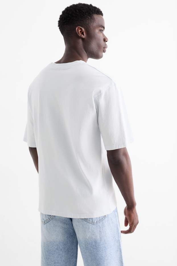 Heren - T-shirt - oversized - wit