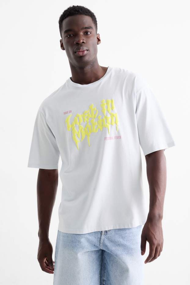 Men - T-shirt - oversized - white