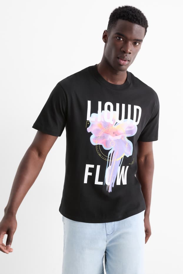 Bărbați - Tricou - relaxed fit - negru