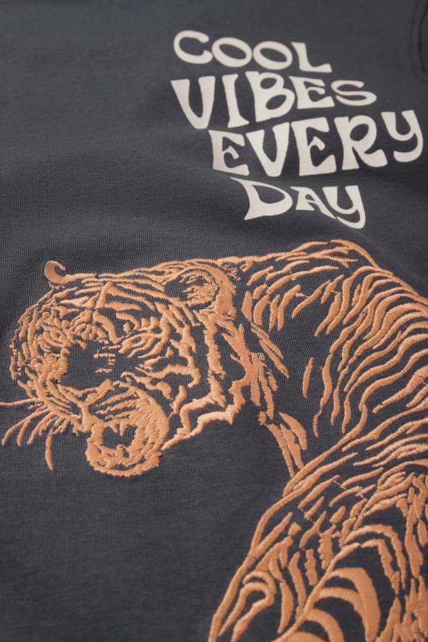 Enfants garçons - Tigre - T-shirt - gris foncé