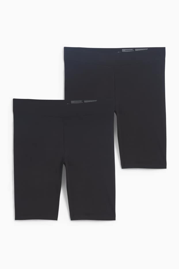 Damen - Multipack 2er - Biker-Shorts - schwarz