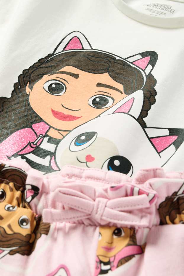 Bambine - Set - t-shirt e shorts - 2 pezzi - La casa delle bambole di Gabby - bianco