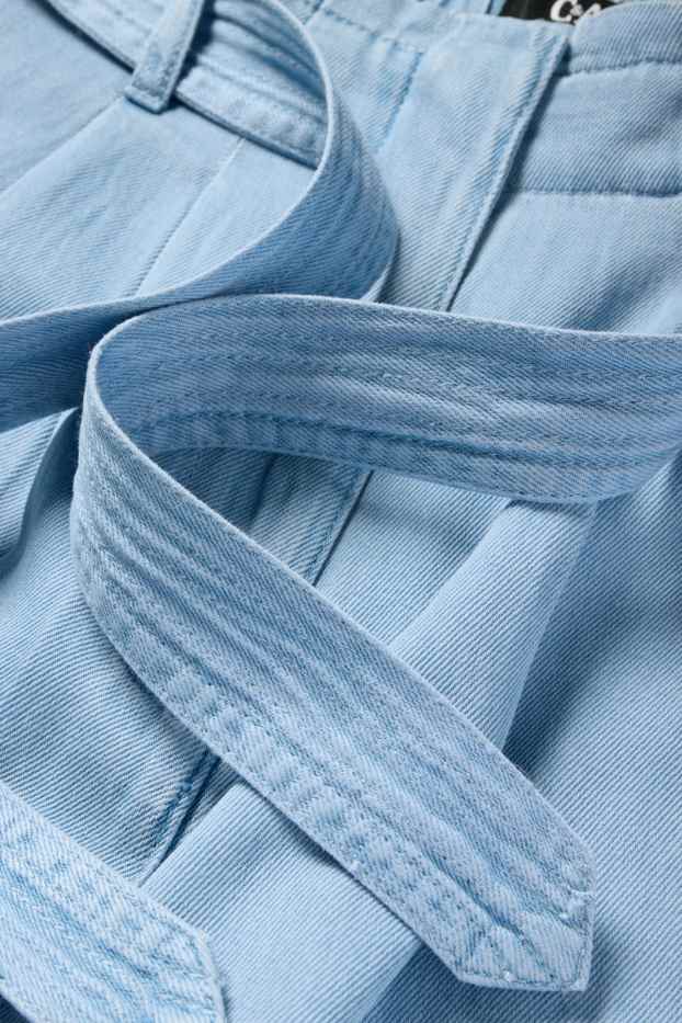 Femmes - Short - high waist - jean bleu clair