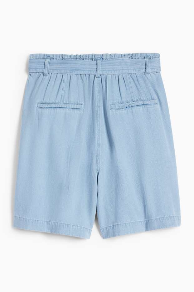 Femmes - Short - high waist - jean bleu clair