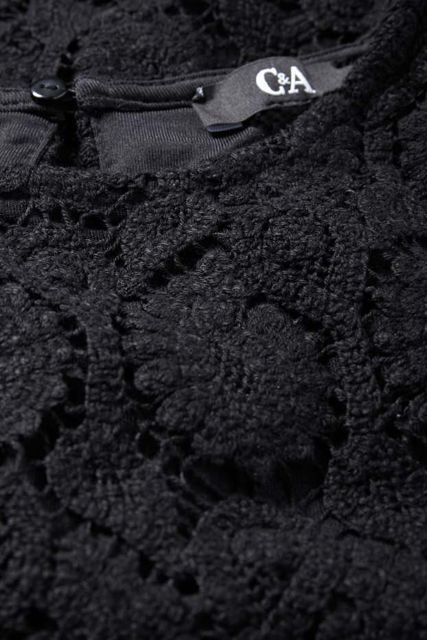 Femei - Rochie croșetată - negru