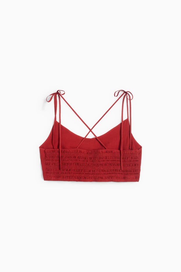 Damen - Crop Top - dunkelrot