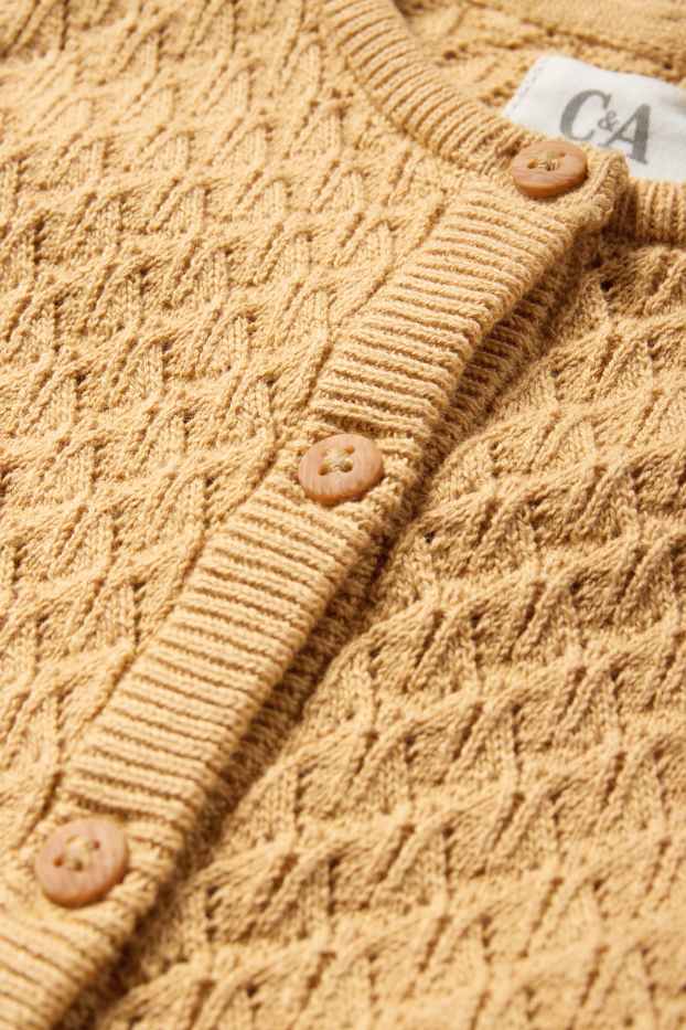 Bebeluși - fete - Compleu bebeluși - 2 piese - structurat - galben muștar