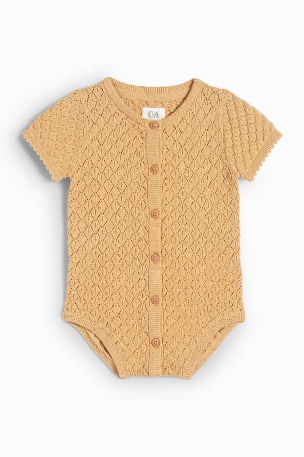 Bebeluși - fete - Compleu bebeluși - 2 piese - structurat - galben muștar