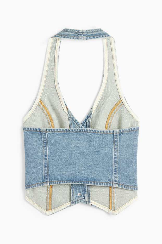 Damen - Jeans-Weste - Regular Fit - helljeansblau