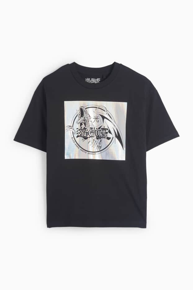 Kinder Jungen - Yu-Gi-Oh! - Kurzarmshirt - Glanz-Effekt - schwarz