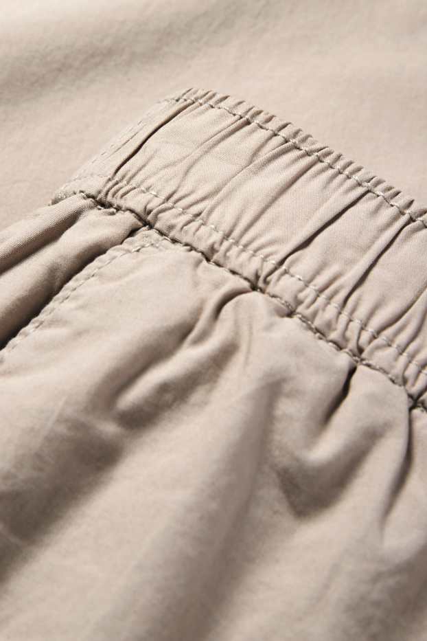 Damen - Stoffhose - Mid Waist - Tapered Fit - beige