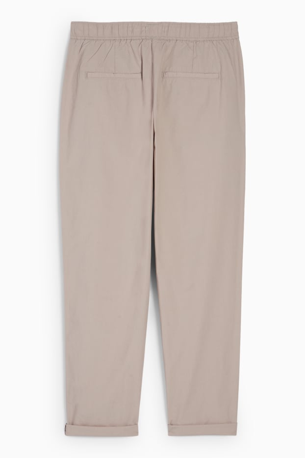 Damen - Stoffhose - Mid Waist - Tapered Fit - beige