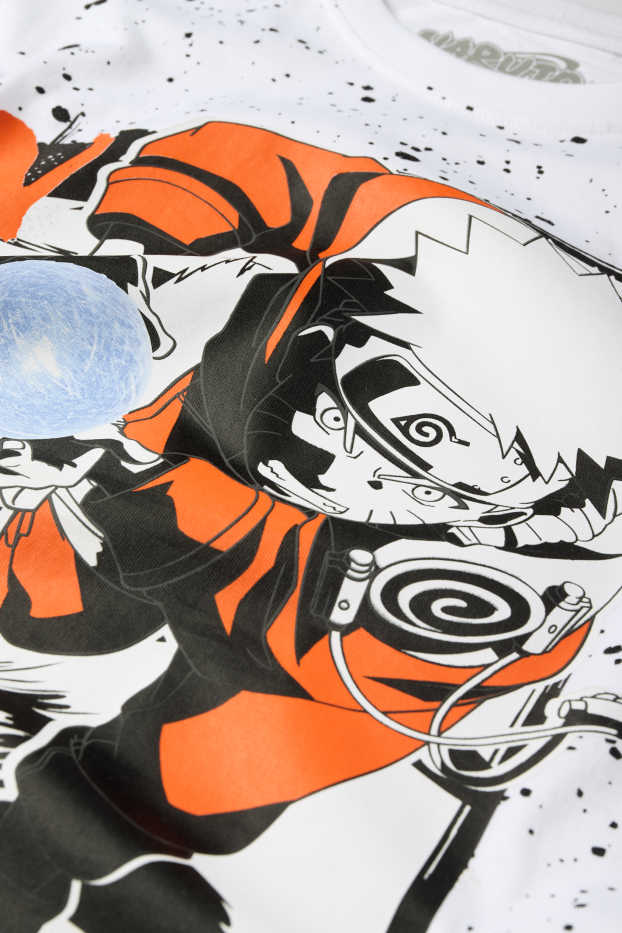 Niños: niños - Naruto - camiseta de manga corta - estampada - blanco