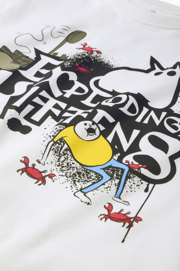 Enfants garçons - Exploding Kittens - T-shirt - blanc