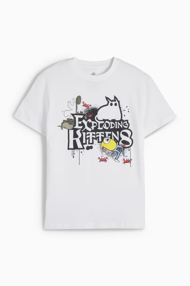 Enfants garçons - Exploding Kittens - T-shirt - blanc