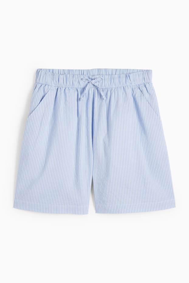 Enfants filles - Short - à rayures - blanc / bleu clair